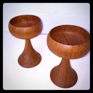 Vintage Mid century modern thai teak goblets